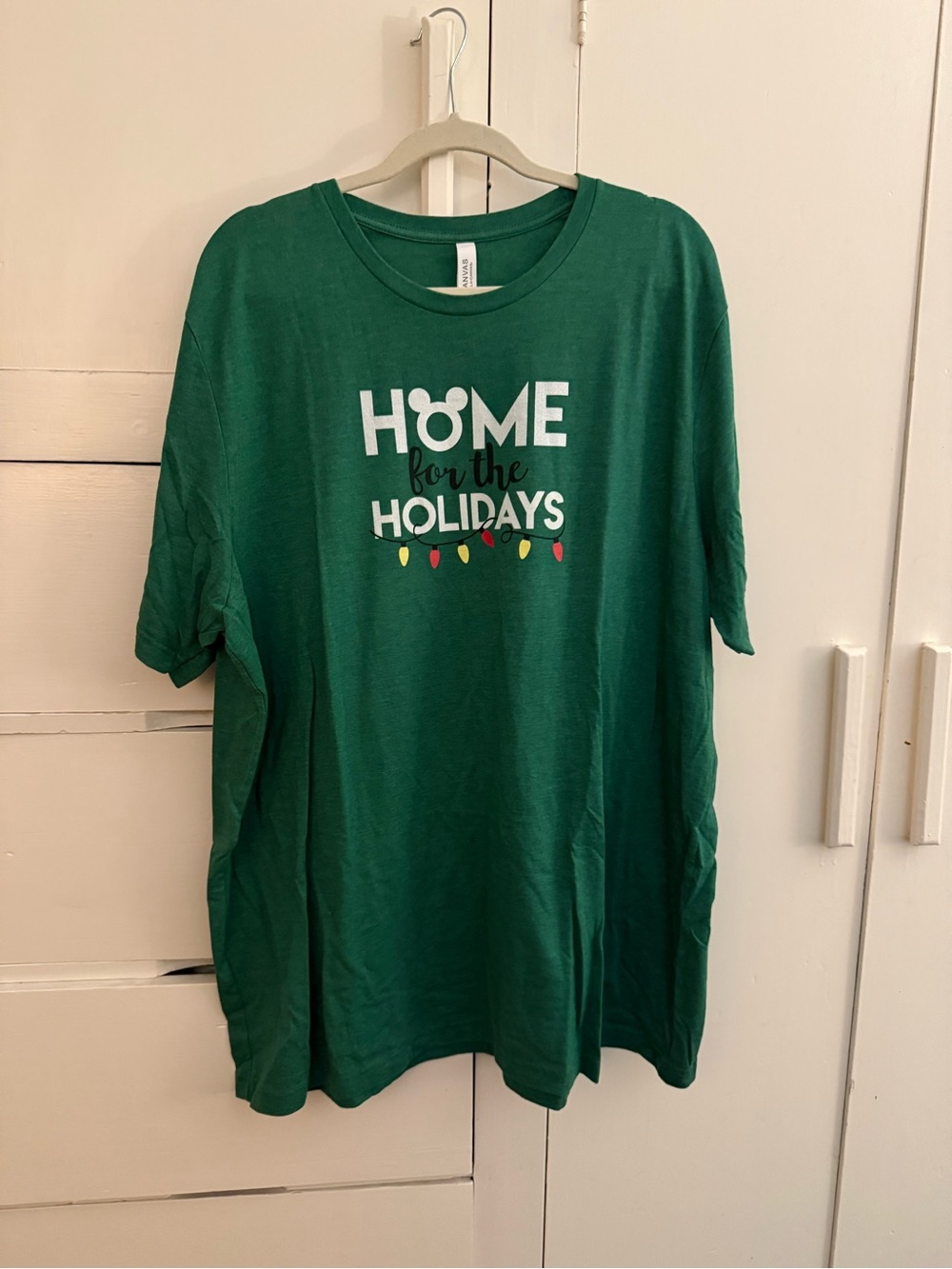 Bella Canvas Green 'Home for the Holidays' Graphic Tee